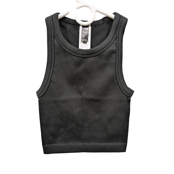 Gap Fit Seamless Halter Ribbed Active Workout Top Size XS Black - Picture 1 of 6